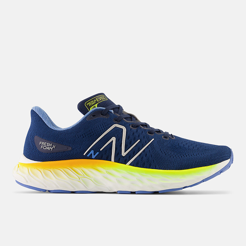 New Balance Fresh Foam X EVOZ v3 Shoes NB Navy with Heritage Blue and Cosmic Pineapple